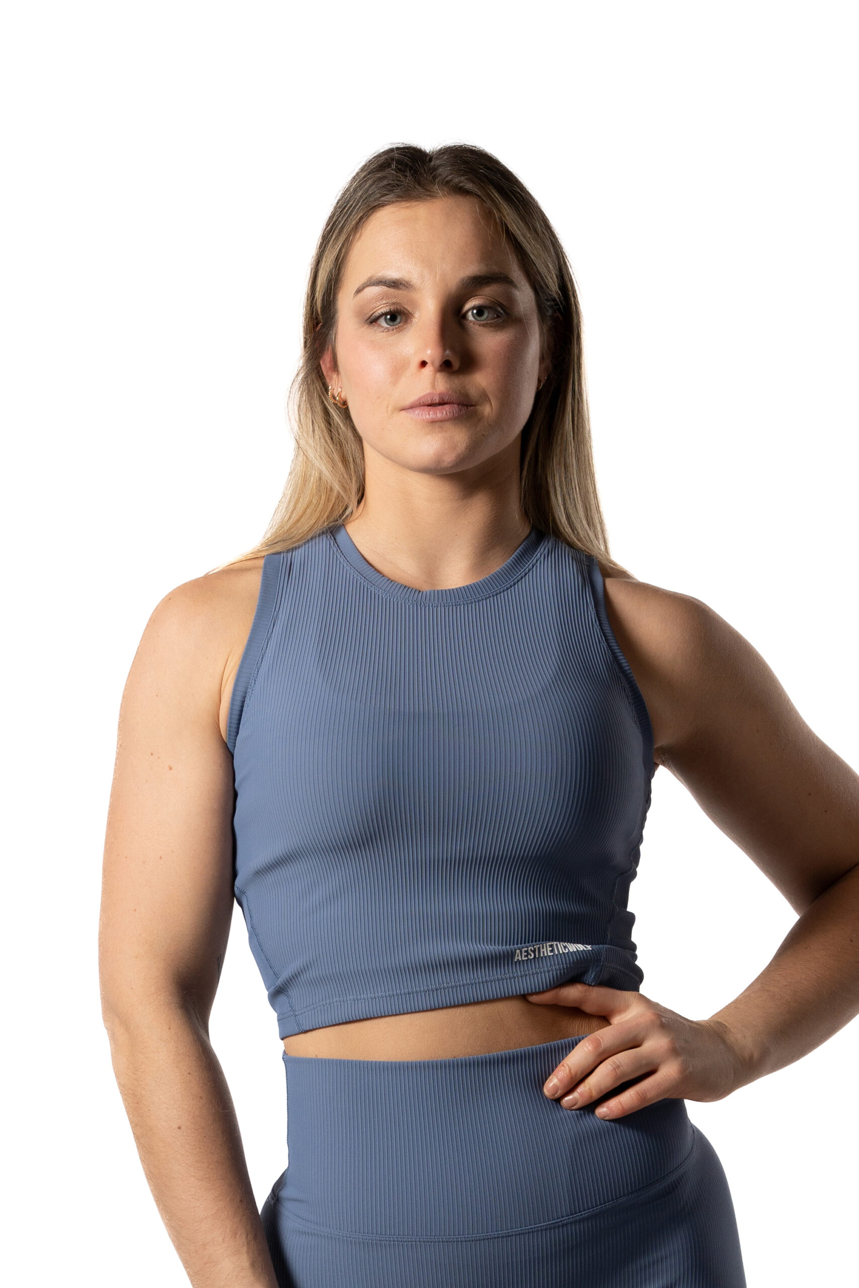 Ribbed High Neck Crop Tank – Blueberry Sport Wears