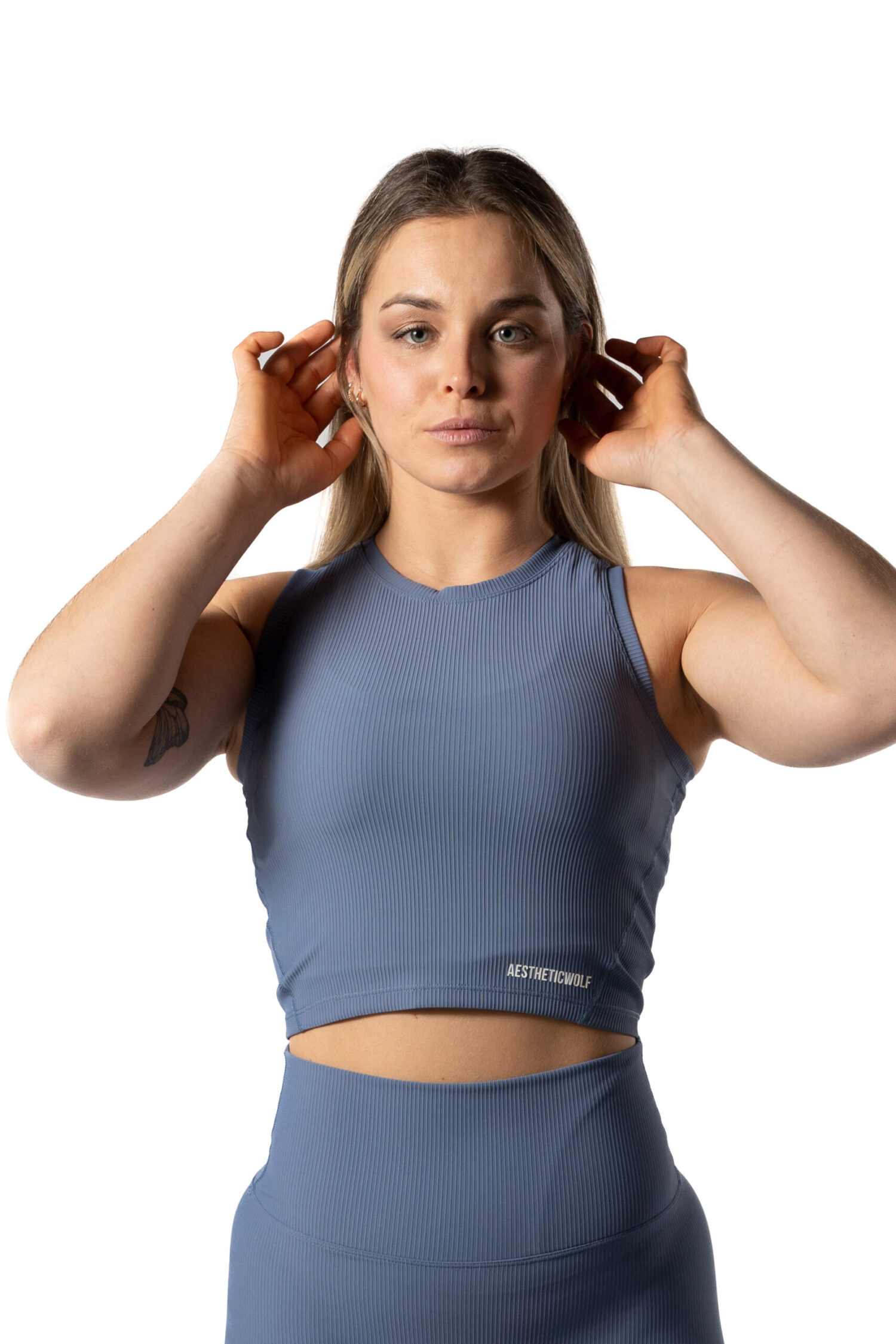 Ribbed High Neck Crop Tank – Blueberry Sport Wears