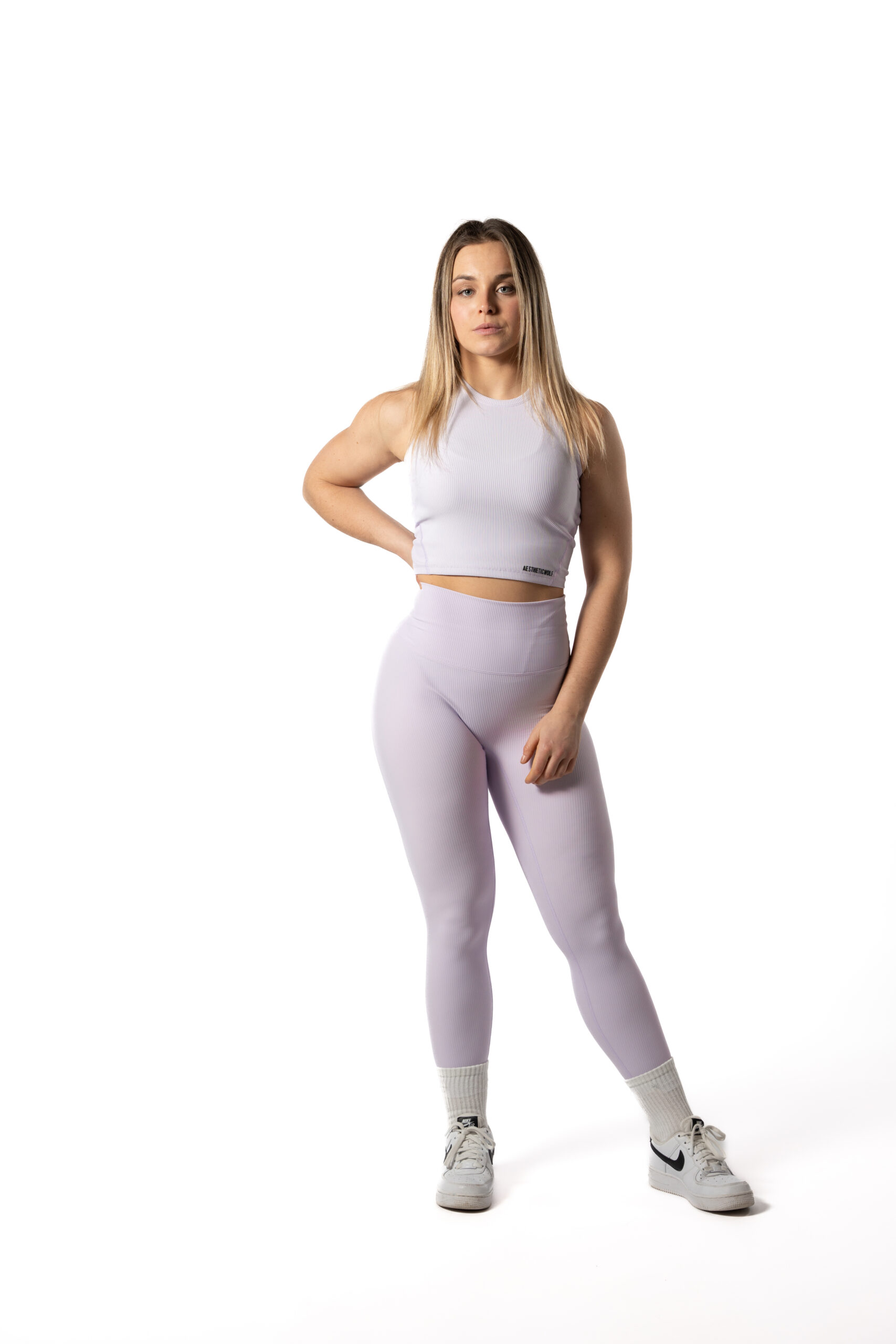 Ribbed High Neck Crop Tank – Lavender Sport Wears