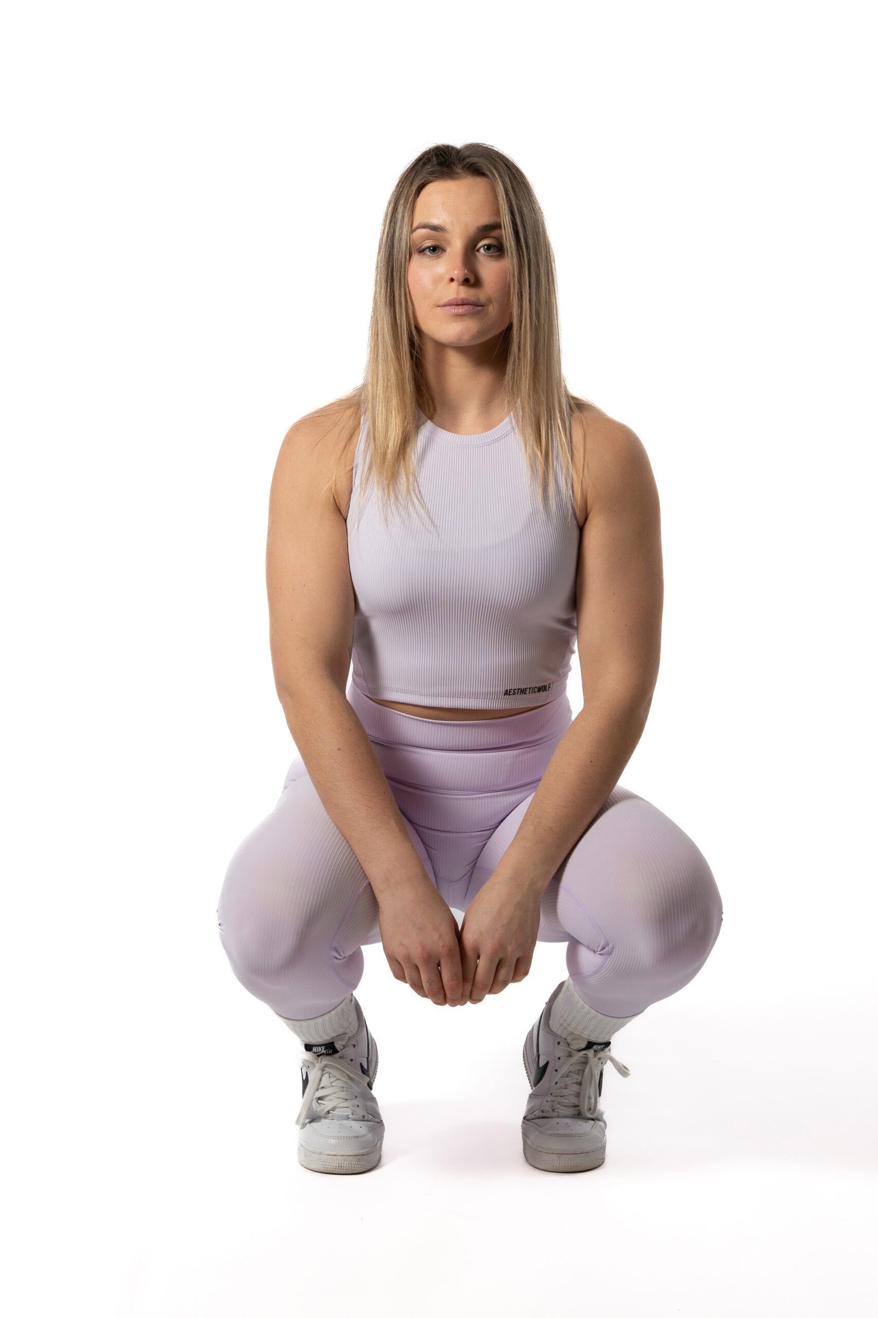 Ribbed High Neck Crop Tank – Lavender Sport Wears