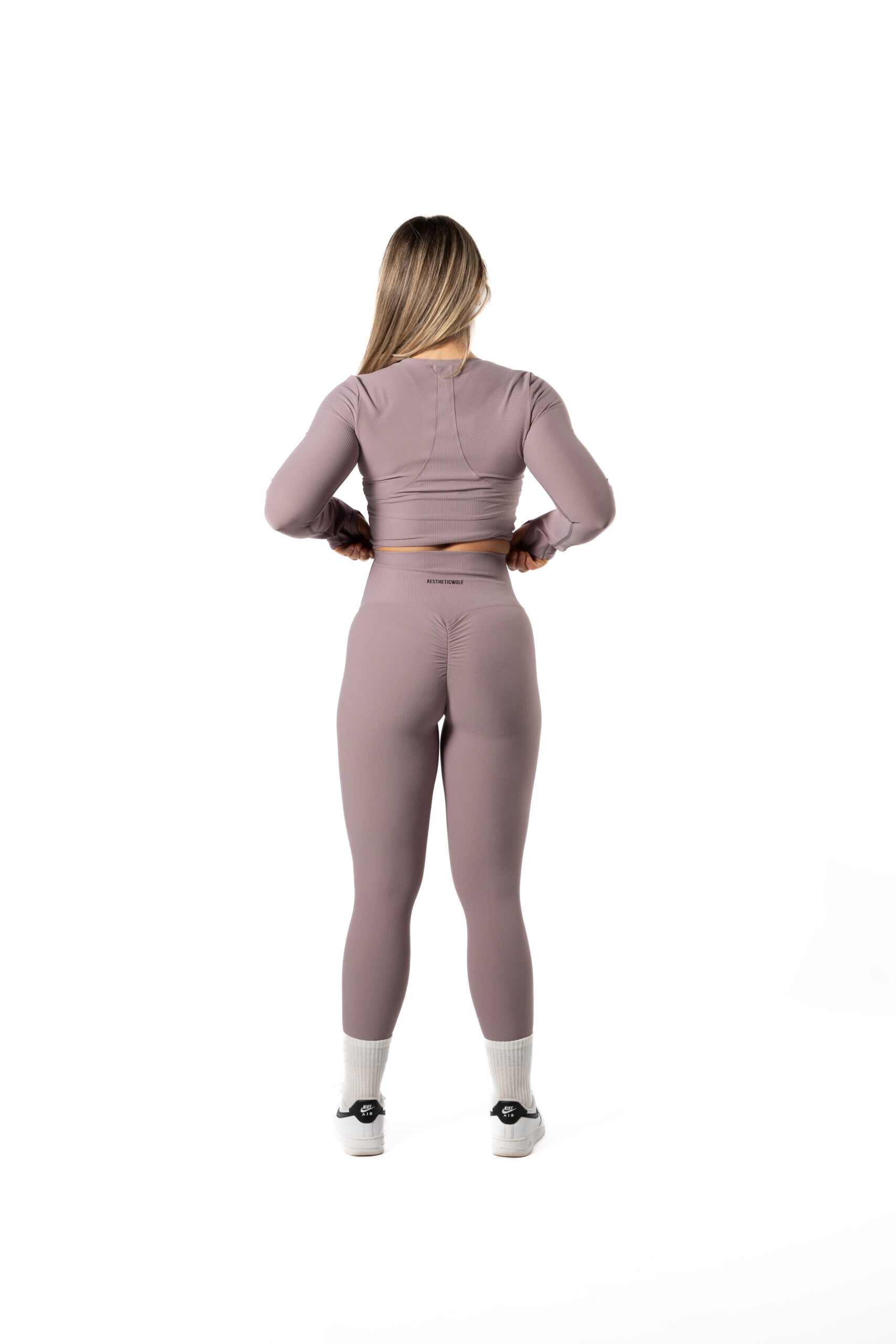 Ribbed Long Sleeve Crop Top – Plum Blossom Sport Wears