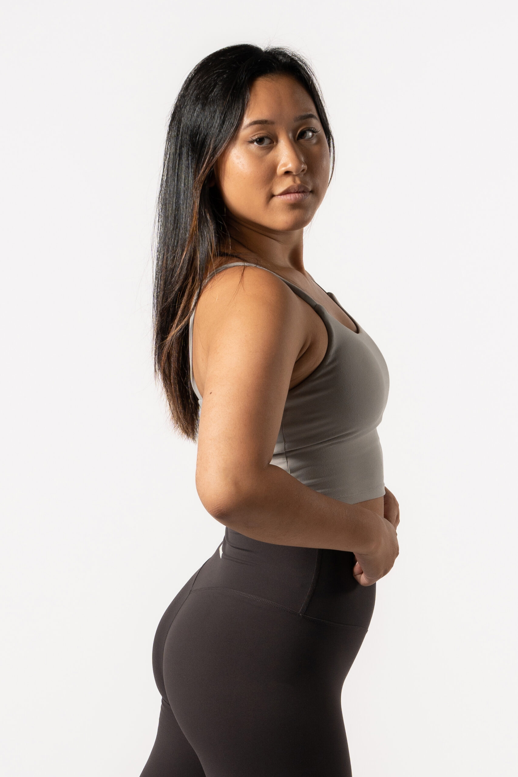 Varsity Crop Top – Dove Grey Sport Wears