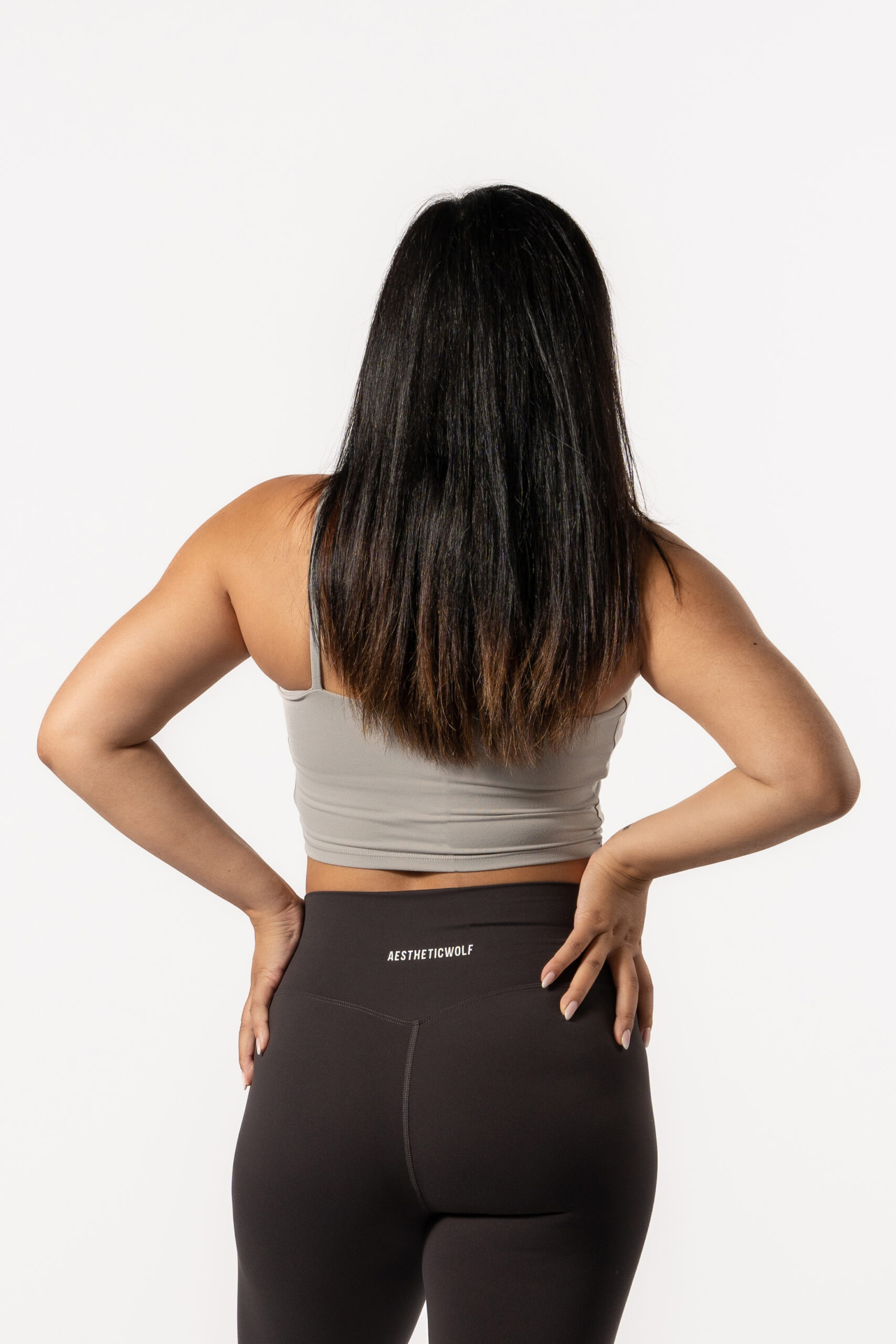 Varsity Crop Top – Dove Grey Sport Wears